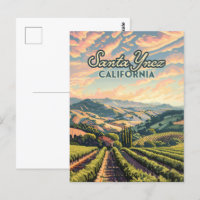 Santa Ynez California Vineyard Winery Retro