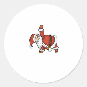 Santa Yoga - Christmas Design with a Yoga Santa Classic Round Sticker