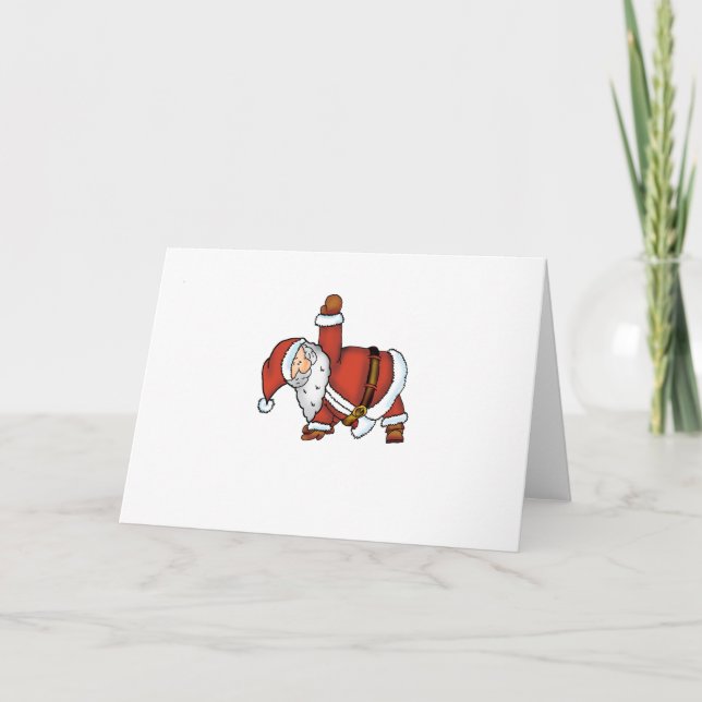 Santa Yoga - Christmas Design with a Yoga Santa Holiday Card (Front)