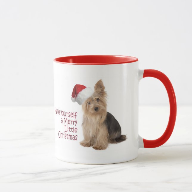 Santa Yorkie Christmas Mug (Right)