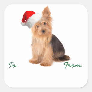 Santa Yorkie Gift Stickers