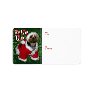 Santa Yorkie Gift Tag