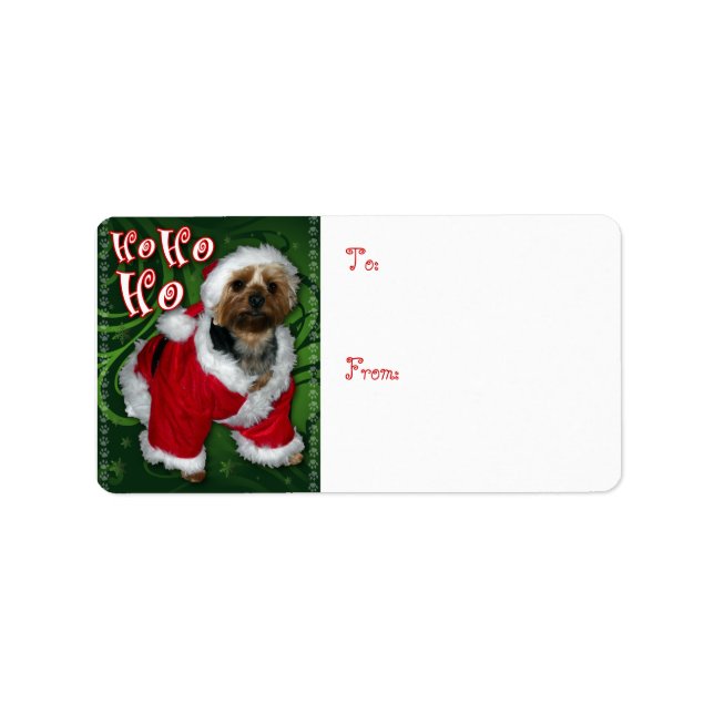 Santa Yorkie Gift Tag (Front)
