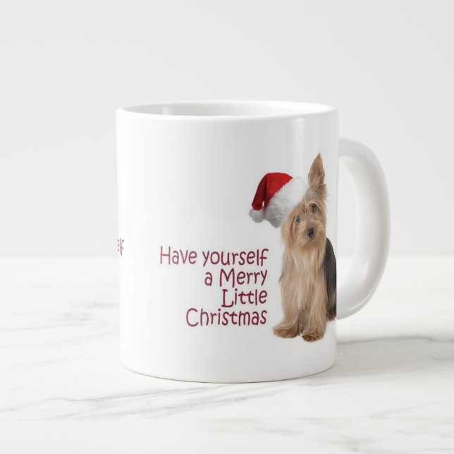 Santa Yorkie Jumbo Christmas Mug (Front Right)