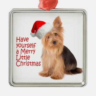 Santa Yorkie Ornament