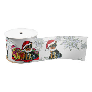 SANTA YORKIE POO SATIN RIBBON