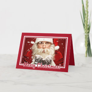 Santa / YOUR PHOTO Christmas Frame greeting card