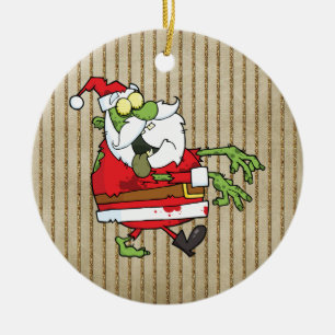 Santa Zombie Ceramic Tree Decoration