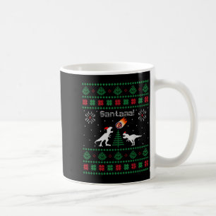 Santaaa Dinosaur Ugly Christmas Sweater  Coffee Mug