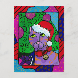 SantaCat Holiday Postcard