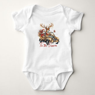 SantaClaus With ReinDeer Baby BOY Bodysuit