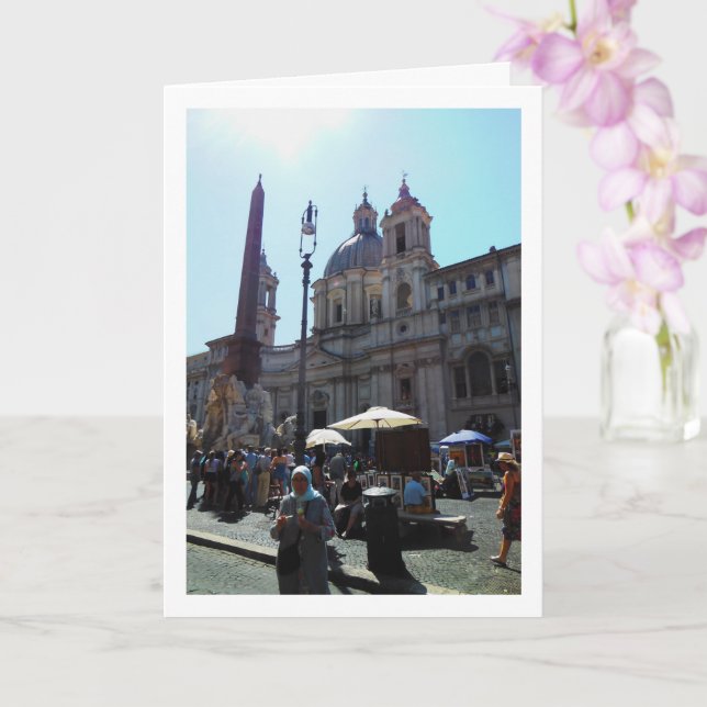 Sant'Agnese in Agone, Piazza Navona, Rome, Italy Card (Orchid)