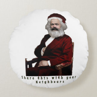 SantaKarl MarxMas Round Cushion