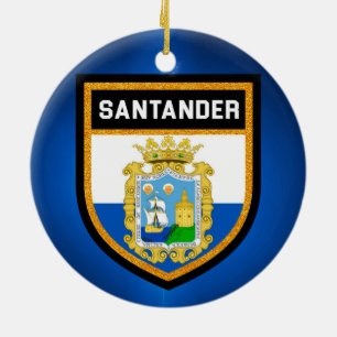 Santander Flag Ceramic Tree Decoration