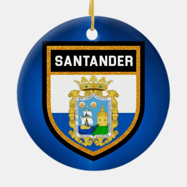 Santander Flag Ceramic Tree Decoration (Back)