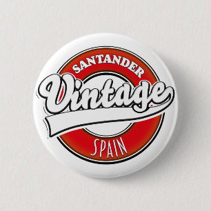 Santander Spain vintage style logo 6 Cm Round Badge