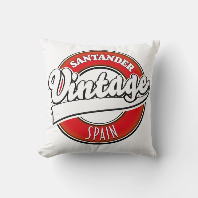 Santander Spain vintage style logo Cushion (Front)