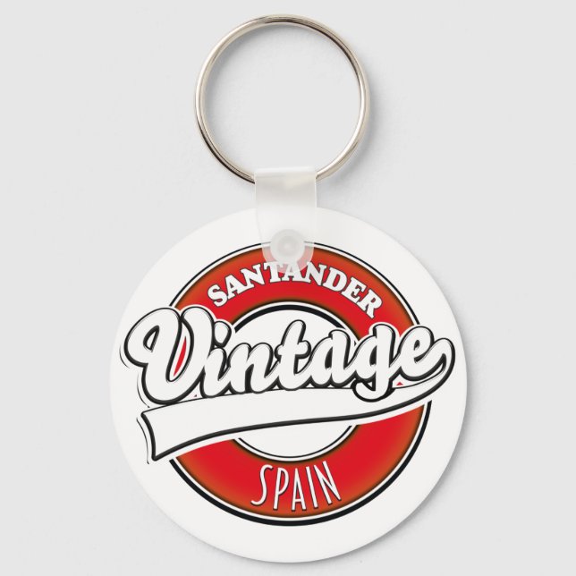 Santander Spain vintage style logo Key Ring (Front)