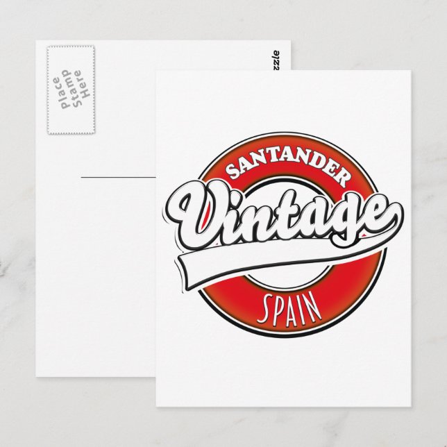Santander Spain vintage style logo Postcard (Front/Back)