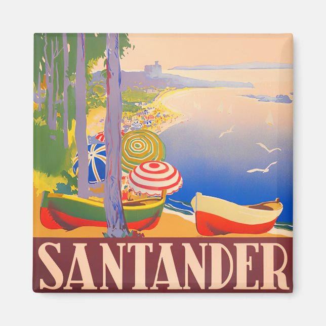 Santander Spain vintage travel Magnet (Front)