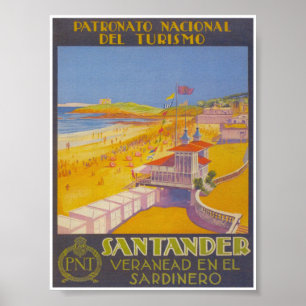 Santander Spain Vintage Travel Poster
