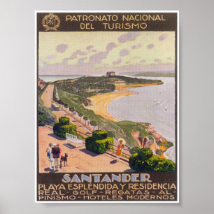 Santander Spain Vintage Travel Poster