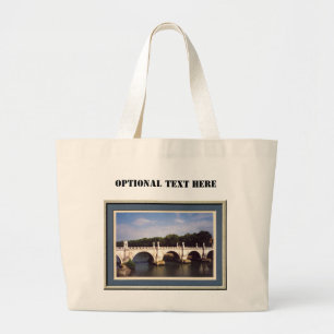 Sant'Angelo Bridge Rome framed Large Tote Bag
