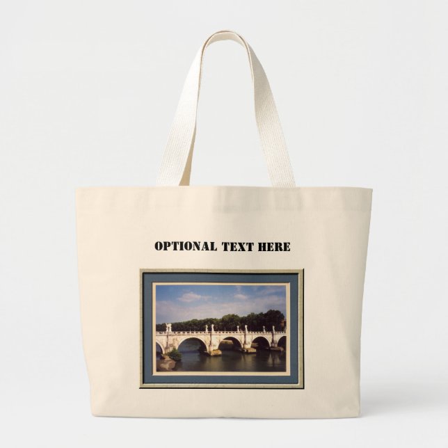 Sant'Angelo Bridge Rome framed Large Tote Bag (Front)