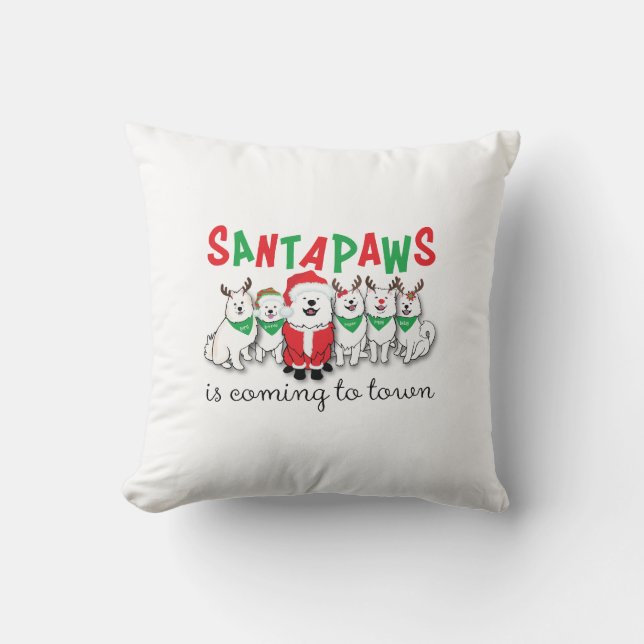 Santapaws is coming to town cushion (Front)
