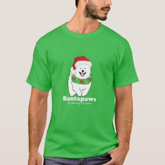 Santapaws is coming to town GREEN T-Shirt