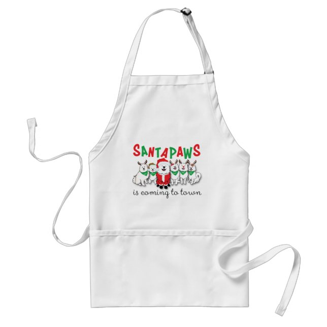 Santapaws is coming to town standard apron (Front)