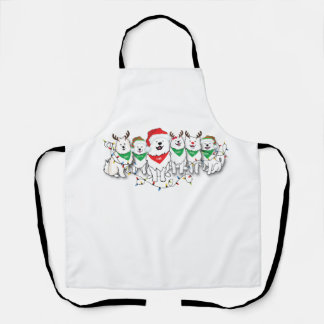 Santapaws with Christmas lights  Apron