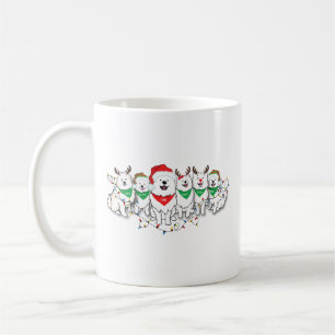 Santapaws with Christmas lights  Coffee Mug