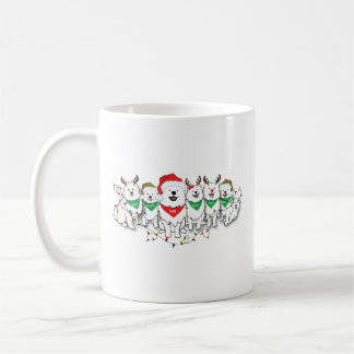Santapaws with Christmas lights  Coffee Mug