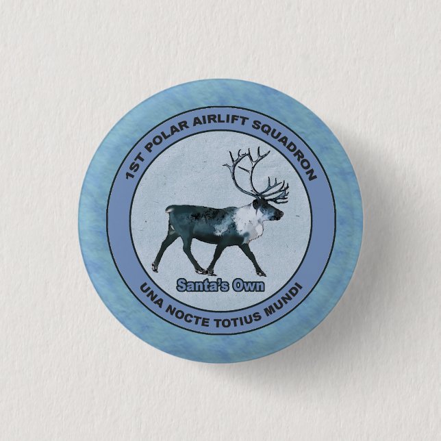 Santa's 1st Polar Airlift Sqdn - Subdued 3 Cm Round Badge (Front)