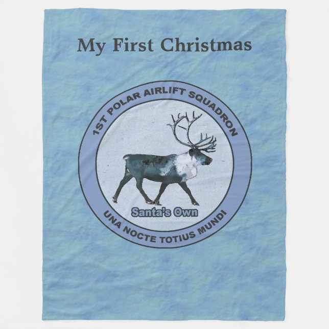 Santa's 1st Polar Airlift Sqdn - Subdued Fleece Blanket (Front)