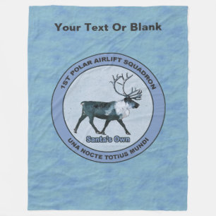 Santa's 1st Polar Airlift Sqdn - Subdued Fleece Blanket