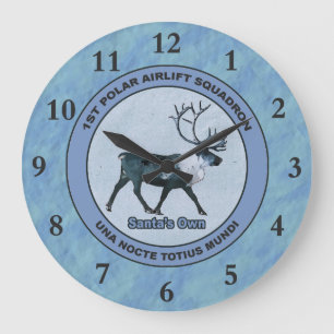 Santa's 1st Polar Airlift Sqdn - Subdued Large Clock