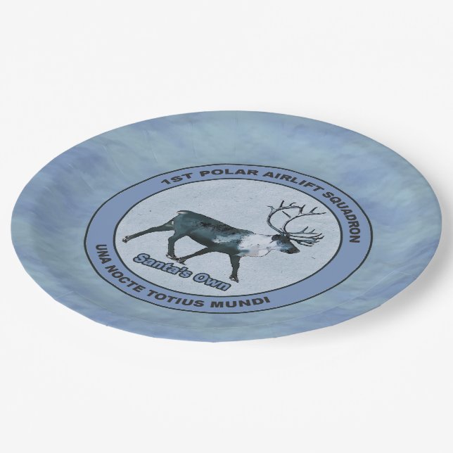 Santa's 1st Polar Airlift Sqdn - Subdued Paper Plate (Angled)