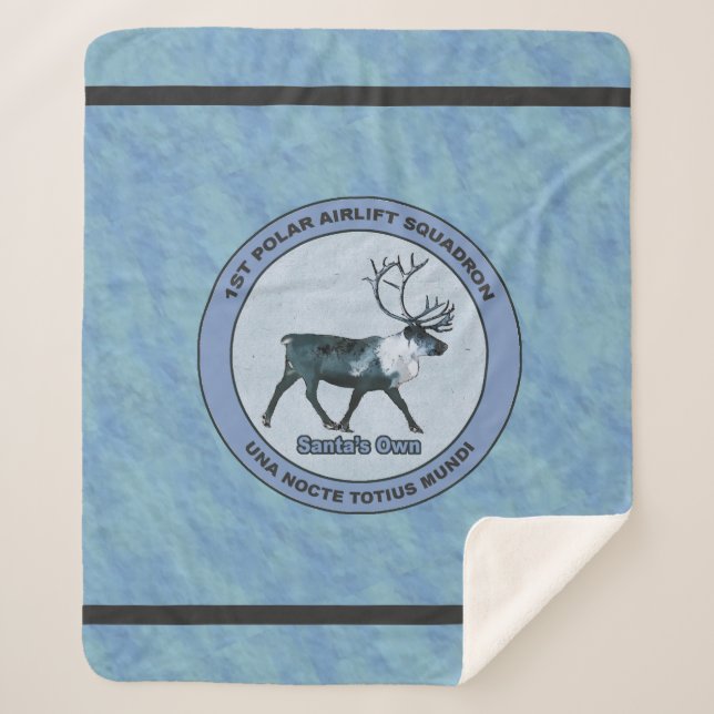 Santa's 1st Polar Airlift Sqdn - Subdued Sherpa Blanket (Front)