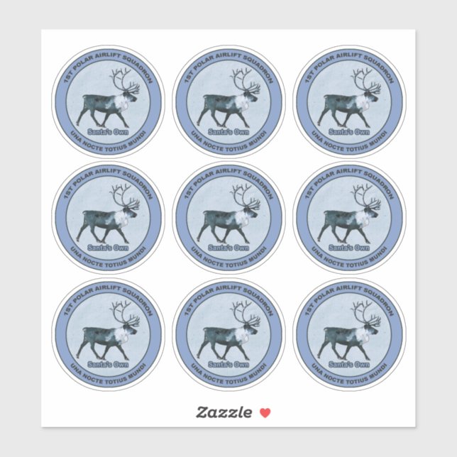 Santa's 1st Polar Airlift Sqdn - Subdued Sticker (Sheet)