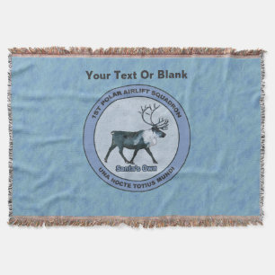 Santa's 1st Polar Airlift Sqdn - Subdued Throw Blanket