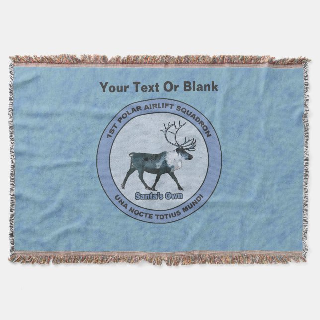 Santa's 1st Polar Airlift Sqdn - Subdued Throw Blanket (Front)