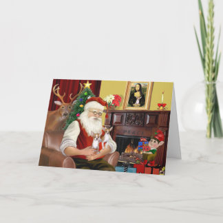 Santa's 2 Chihuahuas Holiday Card