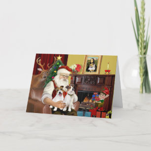 Santa's 2 Jack Russell's Holiday Card