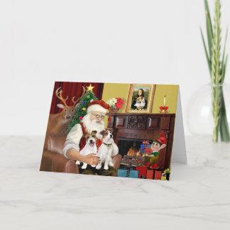 Santa's 2 Jack Russell's Holiday Card