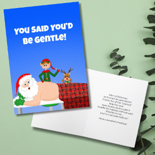 Santa's Acupuncture Appointment Christmas  Holiday Card