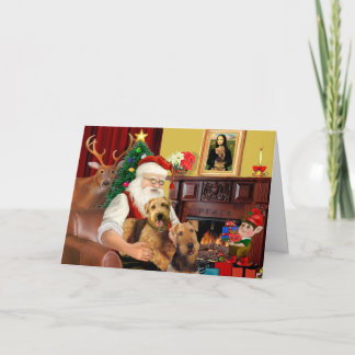 Santa's Airedales Holiday Card