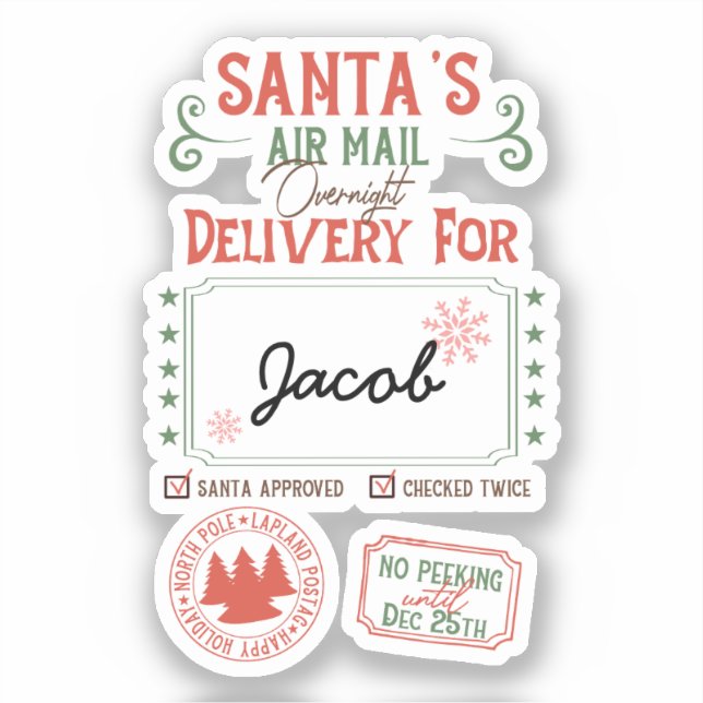 Santa's Airmail Delivery  Personalised Name (Front)
