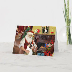 Santa's Akita (brown and white) Holiday Card